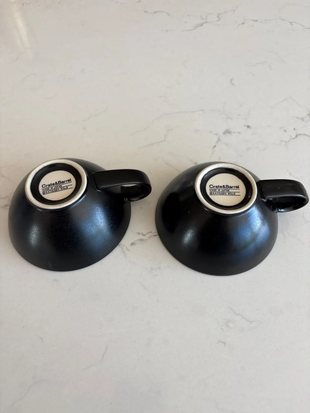 Crate and Barrel Kathleen Willis black and white coffee cup